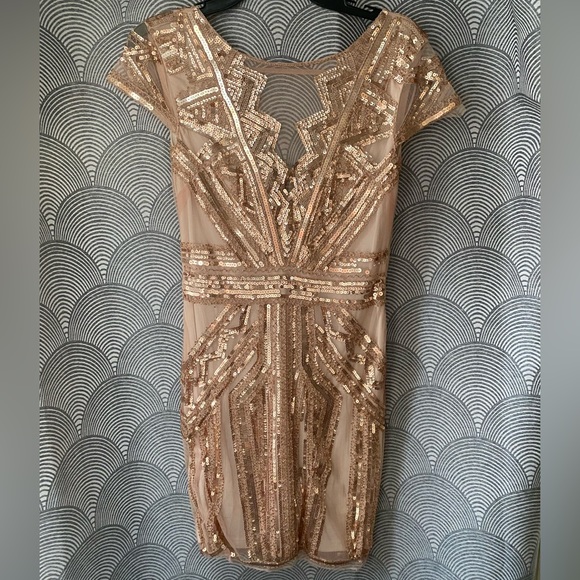 Windsor Dresses & Skirts - Rose Gold Art Deco Formal Cocktail Dress